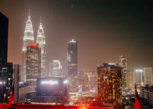 Blick von der Helipad Bar in Kuala Lumpur