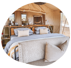 Zelt im Gomoti Plains Camp, Botswana