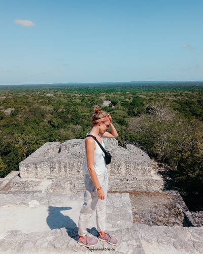 Calakmul Aussicht Maya Ruinen