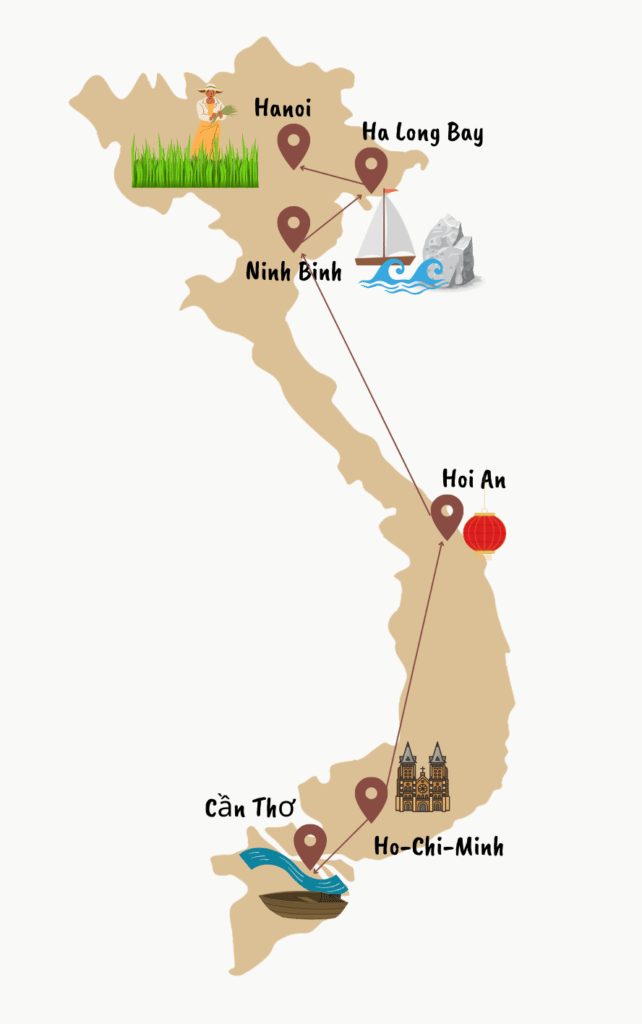 Vietnam Rundreise Route