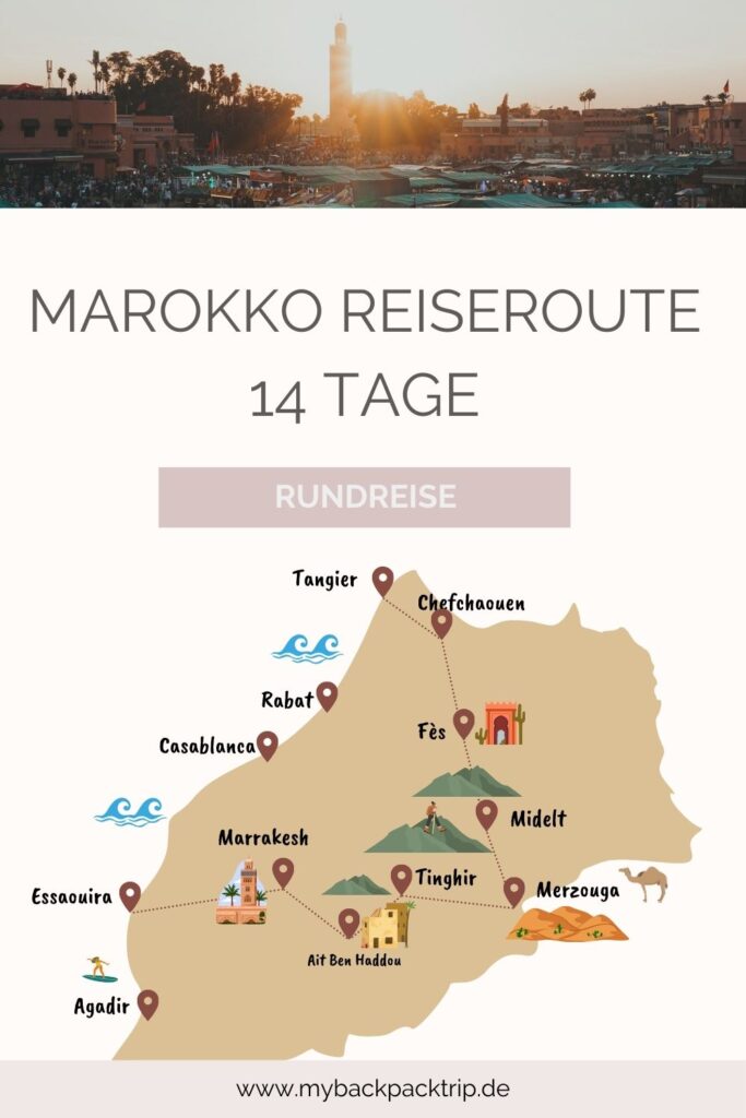 Marokko Rundreise Pin Itinerary