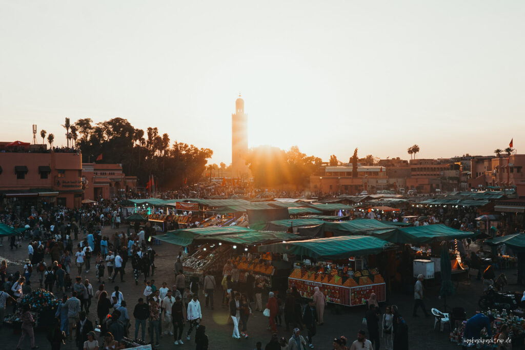 marrakesh sunset djemaa el fnaa